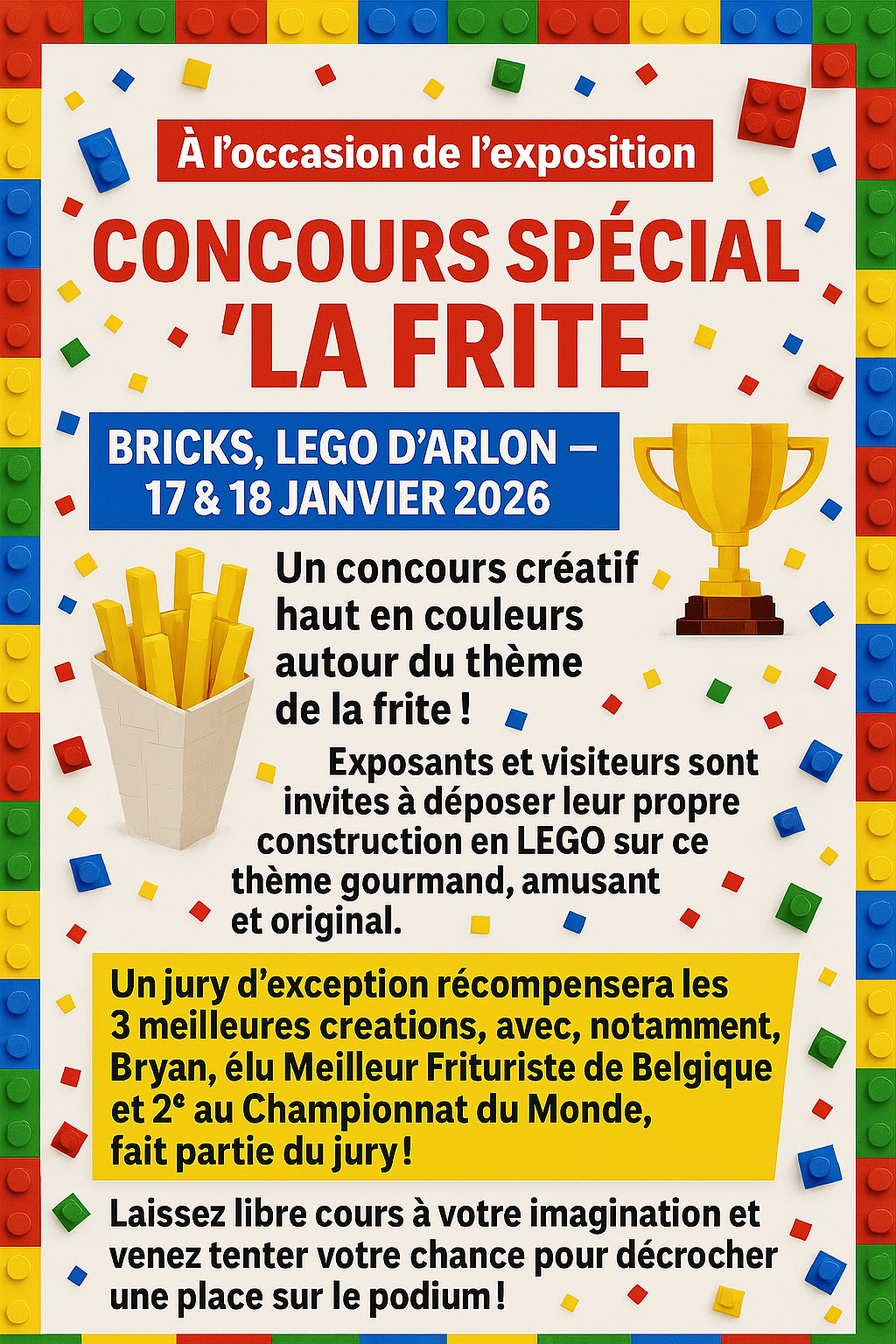 Annonce Expo Bricks Lego Arlon